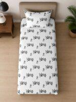 Sleeping Owls ALLURE 144TC 100% Pure Cotton Printed Single Bedsheet with 1 Pillow Cover