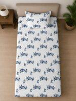 Sleeping Owls ALLURE 144TC 100% Pure Cotton Printed Single Bedsheet with 1 Pillow Cover