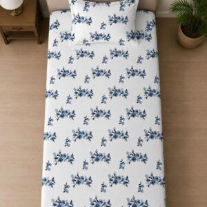Sleeping Owls ALLURE 144TC 100% Pure Cotton Printed Single Bedsheet with 1 Pillow Cover