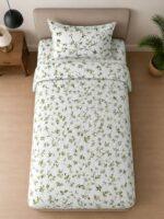 Sleeping Owls ALLURE 144TC 100% Pure Cotton Printed Single Bedsheet with 1 Pillow Cover