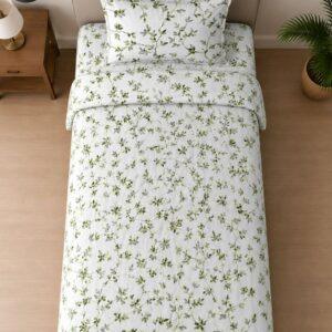 Sleeping Owls ALLURE 144TC 100% Pure Cotton Printed Single Bedsheet with 1 Pillow Cover