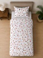Sleeping Owls ALLURE 144TC 100% Pure Cotton Printed Single Bedsheet with 1 Pillow Cover