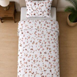 Sleeping Owls ALLURE 144TC 100% Pure Cotton Printed Single Bedsheet with 1 Pillow Cover