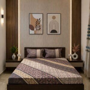 Sleeping Owls Orabella 300TC Digital Print Bedsheet by Sleeping Owls | 100% Cotton Luxury Bedding Set
