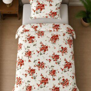 Sleeping Owls ALLURE 144TC 100% Pure Cotton Printed Single Bedsheet with 1 Pillow Cover