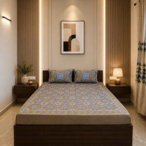 Sleeping Owls Orabella 300TC Digital Print Bedsheet by Sleeping Owls | 100% Cotton Luxury Bedding Set