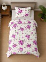 Sleeping Owls ALLURE 144TC 100% Pure Cotton Printed Single Bedsheet with 1 Pillow Cover