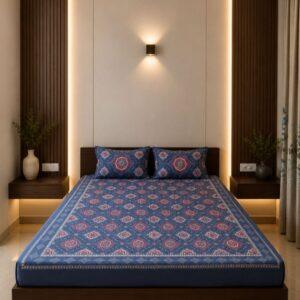 Sleeping Owls Orabella 300TC Digital Print Bedsheet by Sleeping Owls | 100% Cotton Luxury Bedding Set