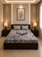 Sleeping Owls Orabella 300TC Digital Print Bedsheet by Sleeping Owls | 100% Cotton Luxury Bedding Set