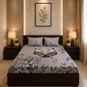 Sleeping Owls Orabella 300TC Digital Print Bedsheet by Sleeping Owls | 100% Cotton Luxury Bedding Set
