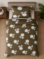 Sleeping Owls ALLURE 144TC 100% Pure Cotton Printed Single Bedsheet with 1 Pillow Cover