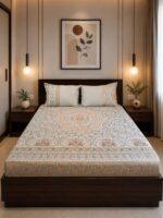 Sleeping Owls Orabella 300TC Digital Print Bedsheet by Sleeping Owls | 100% Cotton Luxury Bedding Set