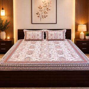 Sleeping Owls Orabella 300TC Digital Print Bedsheet by Sleeping Owls | 100% Cotton Luxury Bedding Set