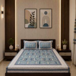 Sleeping Owls Orabella 300TC Digital Print Bedsheet by Sleeping Owls | 100% Cotton Luxury Bedding Set