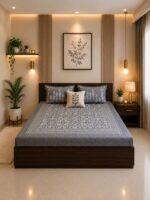 Sleeping Owls Orabella 300TC Digital Print Bedsheet by Sleeping Owls | 100% Cotton Luxury Bedding Set