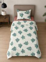 Sleeping Owls ALLURE 144TC 100% Pure Cotton Printed Single Bedsheet with 1 Pillow Cover
