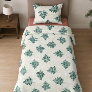 Sleeping Owls ALLURE 144TC 100% Pure Cotton Printed Single Bedsheet with 1 Pillow Cover