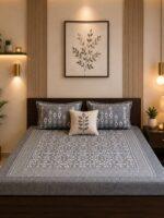 Sleeping Owls Orabella 300TC Digital Print Bedsheet by Sleeping Owls | 100% Cotton Luxury Bedding Set