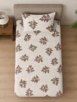 Sleeping Owls ALLURE 144TC 100% Pure Cotton Printed Single Bedsheet with 1 Pillow Cover