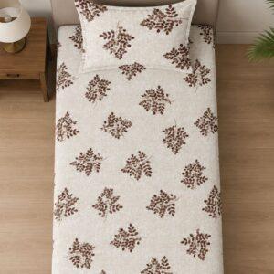 Sleeping Owls ALLURE 144TC 100% Pure Cotton Printed Single Bedsheet with 1 Pillow Cover