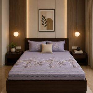 Sleeping Owls Orabella 300TC Digital Print Bedsheet by Sleeping Owls | 100% Cotton Luxury Bedding Set