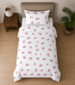 Sleeping Owls ALLURE 144TC 100% Pure Cotton Printed Single Bedsheet with 1 Pillow Cover