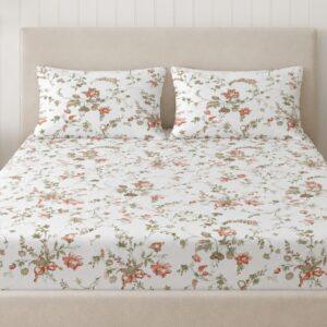Sleeping Owls Opulent Perkale 300TC 100% Mercerized Cotton Printed 1 Super King Bedsheet with 2 Pillow Covers