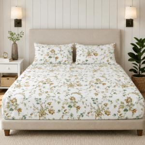 Sleeping Owls Opulent Perkale 300 TC 100% Mercerised Soft Cotton 1N Super King Bedsheets with 2N pillow covers