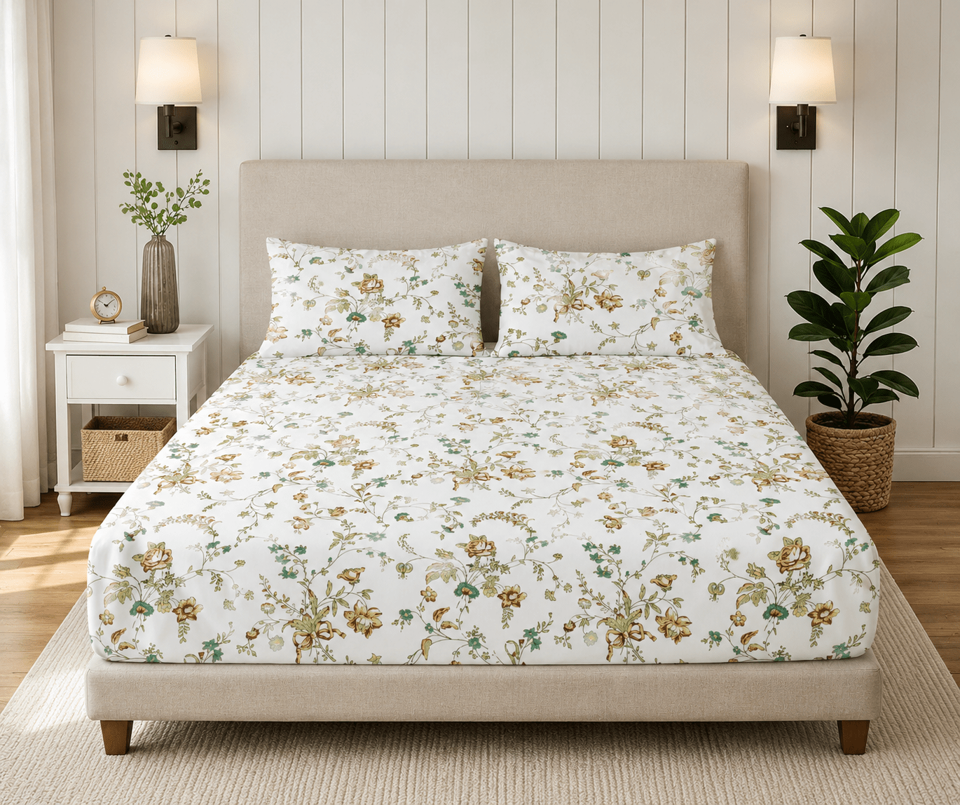 Sleeping Owls Opulent Perkale 300 TC 100% Mercerised Soft Cotton 1N Super King Bedsheets with 2N pillow covers Sleeping Owls Opulent Perkale 300 TC 100% Mercerised Soft Cotton 1N Super King Bedsheets with 2N pillow covers