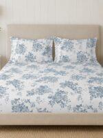 Sleeping Owls Opulent Perkale 300TC 100% Mercerized Cotton Printed 1 Super King Bedsheet with 2 Pillow Covers