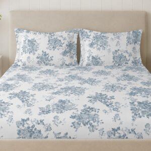 Sleeping Owls Opulent Perkale 300TC 100% Mercerized Cotton Printed 1 Super King Bedsheet with 2 Pillow Covers