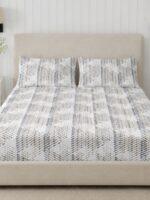 Sleeping Owls Opulent Perkale 300TC 100% Mercerized Cotton Printed 1 Super King Bedsheet with 2 Pillow Covers
