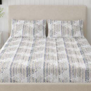 Sleeping Owls Opulent Perkale 300TC 100% Mercerized Cotton Printed 1 Super King Bedsheet with 2 Pillow Covers