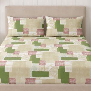Sleeping Owls Opulent Perkale 300TC 100% Mercerized Cotton Printed 1 Super King Bedsheet with 2 Pillow Covers