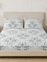 Sleeping Owls Opulent Perkale 300TC 100% Mercerized Cotton Printed 1 Super King Bedsheet with 2 Pillow Covers