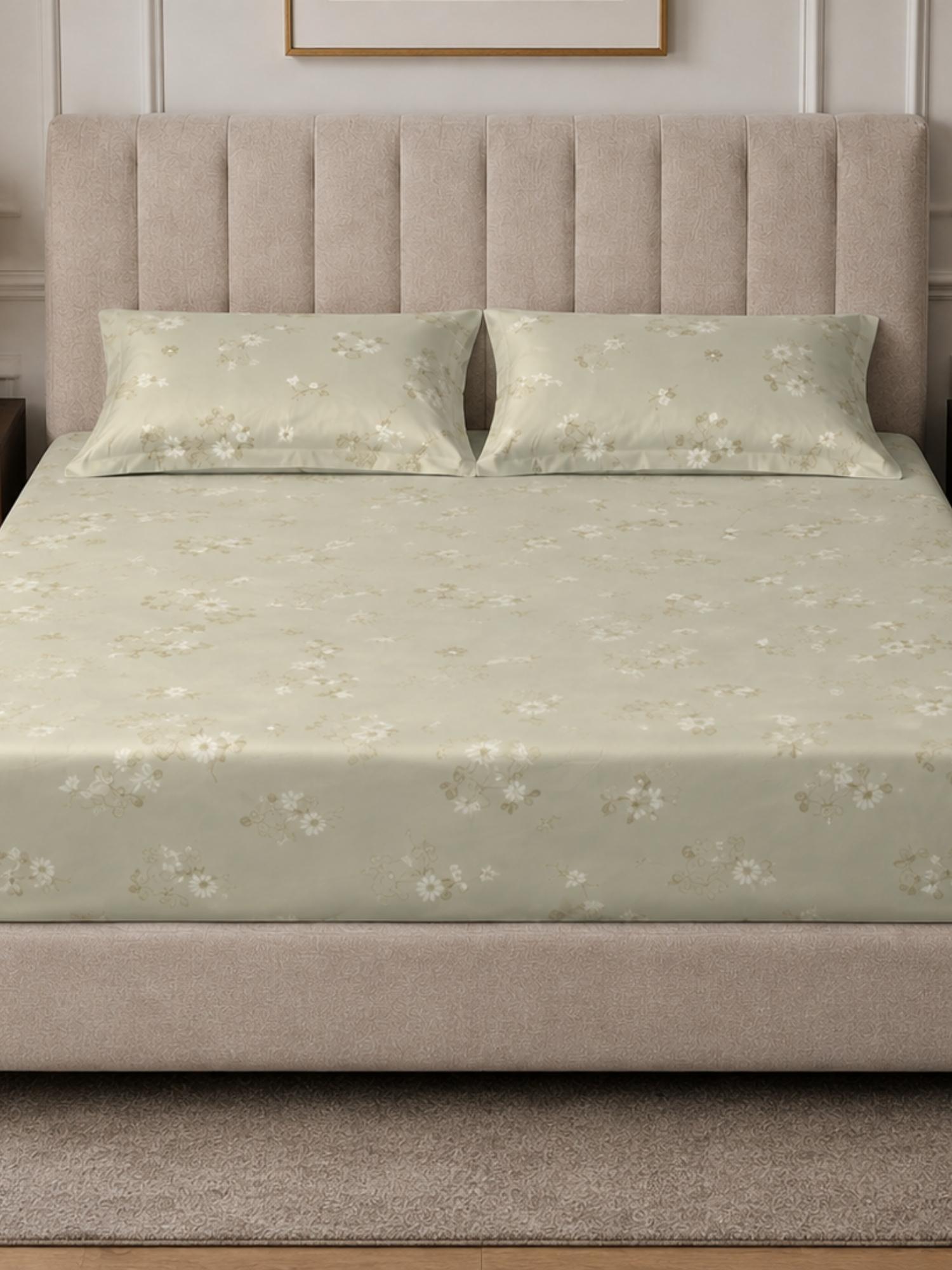Sleeping Owls 100% Soft Mercerized Cotton Printed Elegance 300TC Super King Bedsheet With 2 Pillow Covers Sleeping Owls 100% Soft Mercerized Cotton Printed Elegance 300TC Super King Bedsheet With 2 Pillow Covers