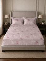 Sleeping Owls 100% Soft Mercerized Cotton Printed Elegance 300TC Super King Bedsheet With 2 Pillow Covers