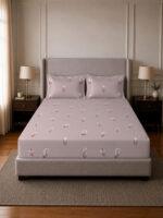 Sleeping Owls 100% Soft Mercerized Cotton Printed Elegance 300TC Super King Bedsheet With 2 Pillow Covers