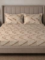 Sleeping Owls 100% Soft Mercerized Cotton Printed Elegance 300TC Super King Bedsheet With 2 Pillow Covers