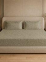 Sleeping Owls 100% Soft Mercerized Cotton Royal Luxe Jacquard Weave 300TC Super King Bedsheet With 2 Piping Pillow Covers