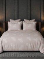 Sleeping Owls 100% Soft Mercerized Cotton Royal Luxe Jacquard Weave 300TC Super King Bedsheet With 2 Piping Pillow Covers
