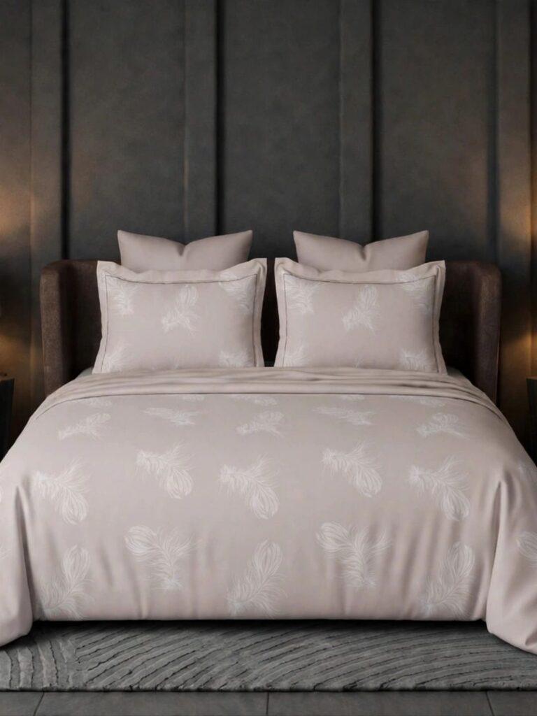 Sleeping Owls 100% Soft Mercerized Cotton Royal Luxe Jacquard Weave 300TC Super King Bedsheet With 2 Piping Pillow Covers