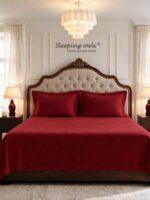 Sleeping Owls Solids Super Finest 400TC 100% Cotton Plain Super King Bedsheet with 2 pillow Covers