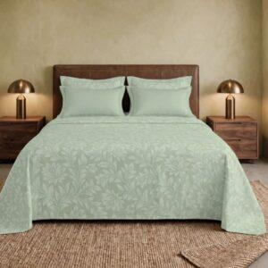 Sleeping Owls 100% Soft Mercerized Cotton Royal Luxe Jacquard Weave 300TC Super King Bedsheet With 2 Piping Pillow Covers