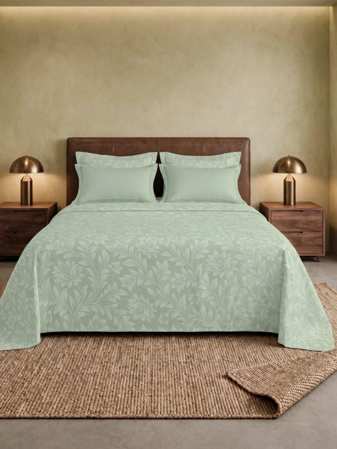 Sleeping Owls 100% Soft Mercerized Cotton Royal Luxe Jacquard Weave 300TC Super King Bedsheet With 2 Piping Pillow Covers Sleeping Owls 100% Soft Mercerized Cotton Royal Luxe Jacquard Weave 300TC Super King Bedsheet With 2 Piping Pillow Covers