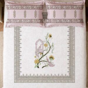 Sleeping Owls Rajwada Courtyard 220 TC Percale Cotton Super King Bedsheet Set with 2 Coordinated Pillow Covers
