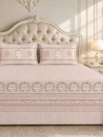 Sleeping Owls Utsav 220 TC Percale Cotton Panel Print Super King Bedsheet Set with 2 Coordinated Pillow Covers