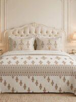 Sleeping Owls Utsav 220 TC Percale Cotton Panel Print Super King Bedsheet Set with 2 Coordinated Pillow Covers