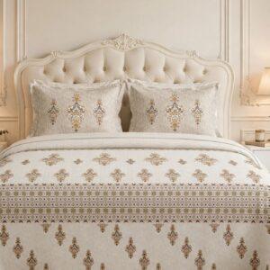 Sleeping Owls Utsav 220 TC Percale Cotton Panel Print Super King Bedsheet Set with 2 Coordinated Pillow Covers