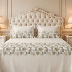 Sleeping Owls Utsav 220 TC Percale Cotton Panel Print Super King Bedsheet Set with 2 Coordinated Pillow Covers